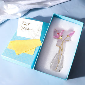 YWHL pink crystal lily ornament adding charm to decor