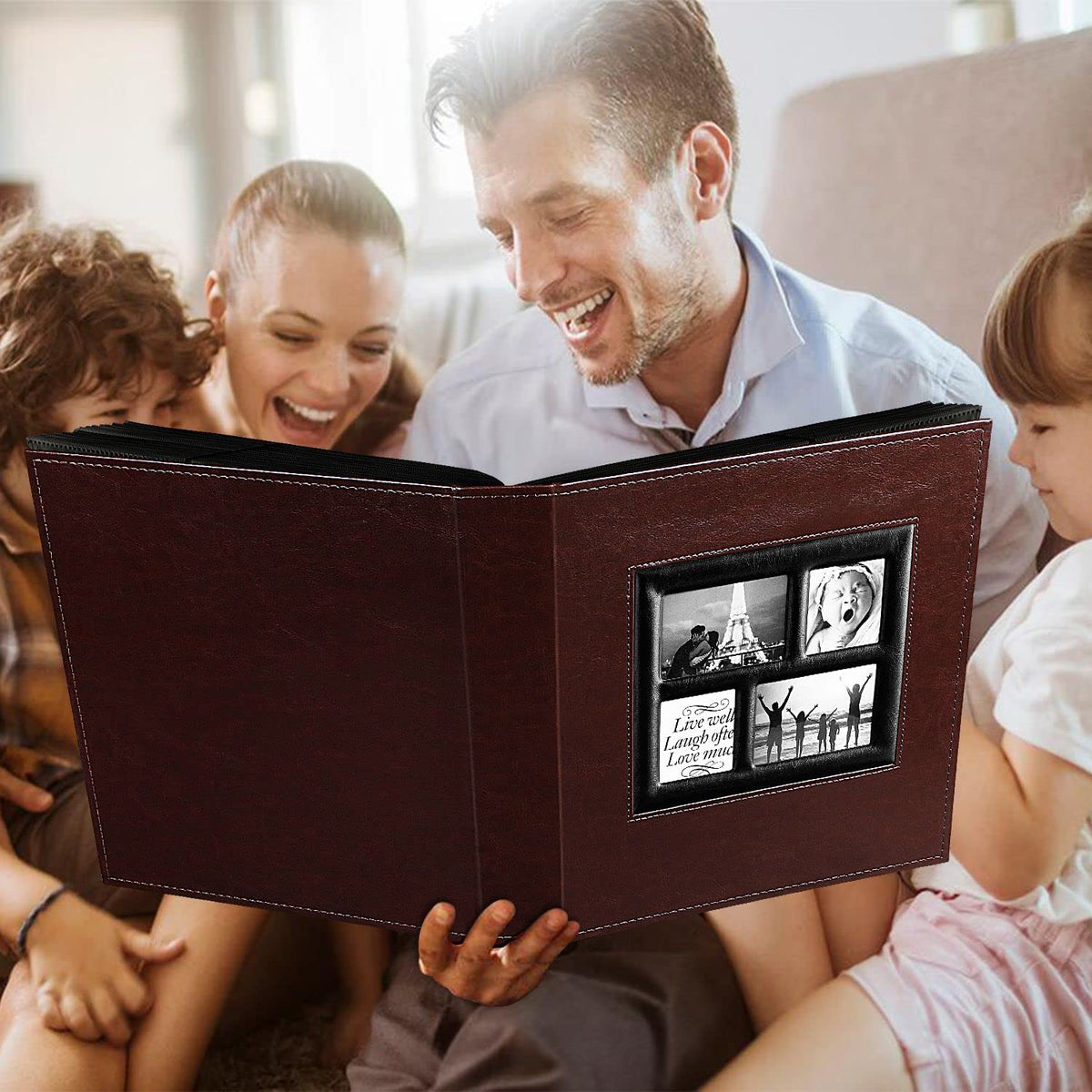 Ywlake photo album includes a cover window to showcase a favorite image.