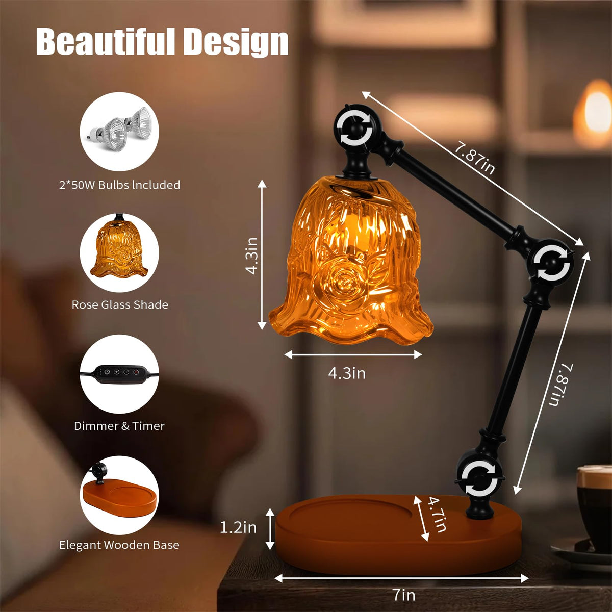 YWYWLED Candle Warmer in a bedroom setting creating a calming ambiance