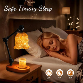 YWYWLED Wooden base and metal lamp body design for safe decor