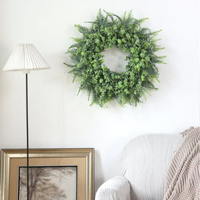 YXZZWL close-up of eucalyptus leaves and Boston fern texture for realism and depth