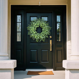 YXZZWL 26'' wreath on door with gray-green tones ideal for year-round decor and curb appeal