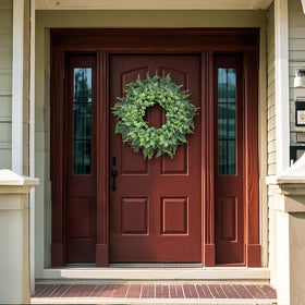 YXZZWL 26'' eucalyptus and ferns wreath displayed by window for bright, welcoming accents