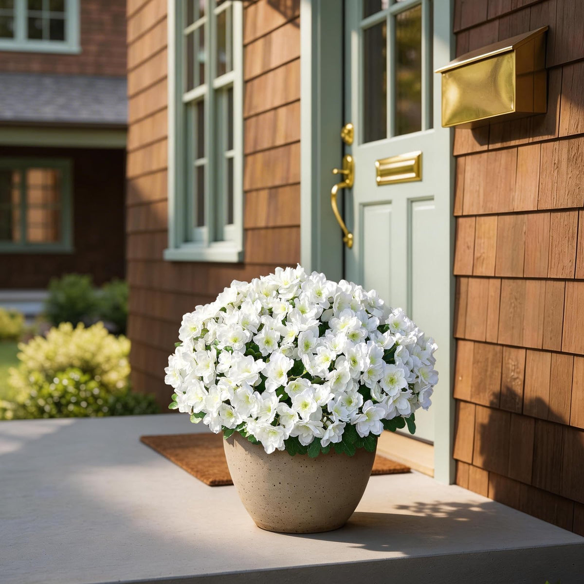 YXZZWL front porch azalea display brings color to outdoor spaces.
