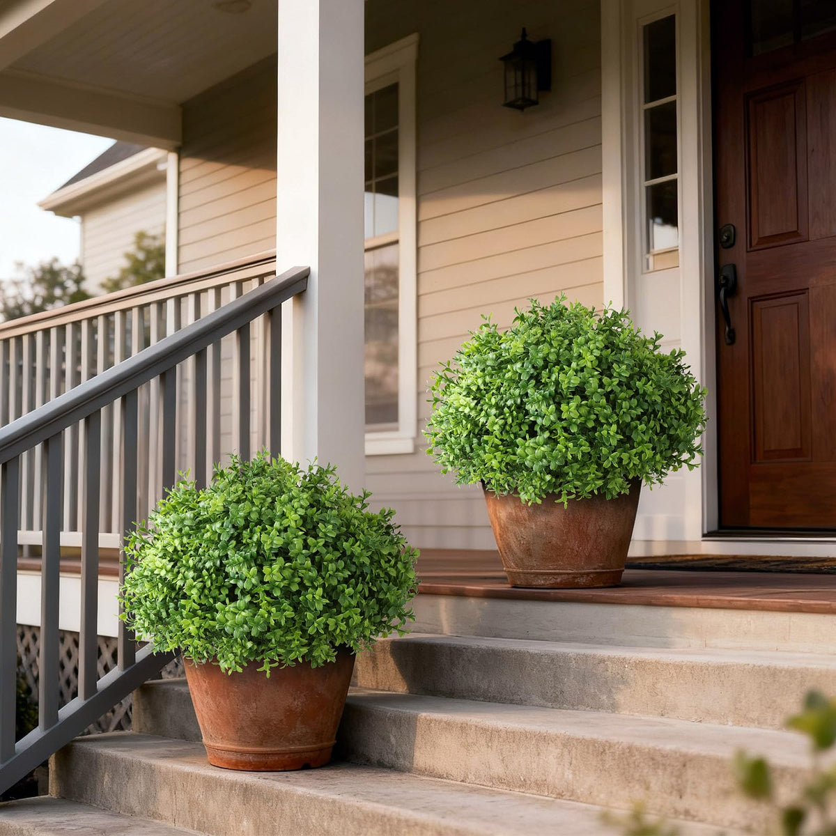 YXZZWL artificial boxwood trees for front door welcome display.