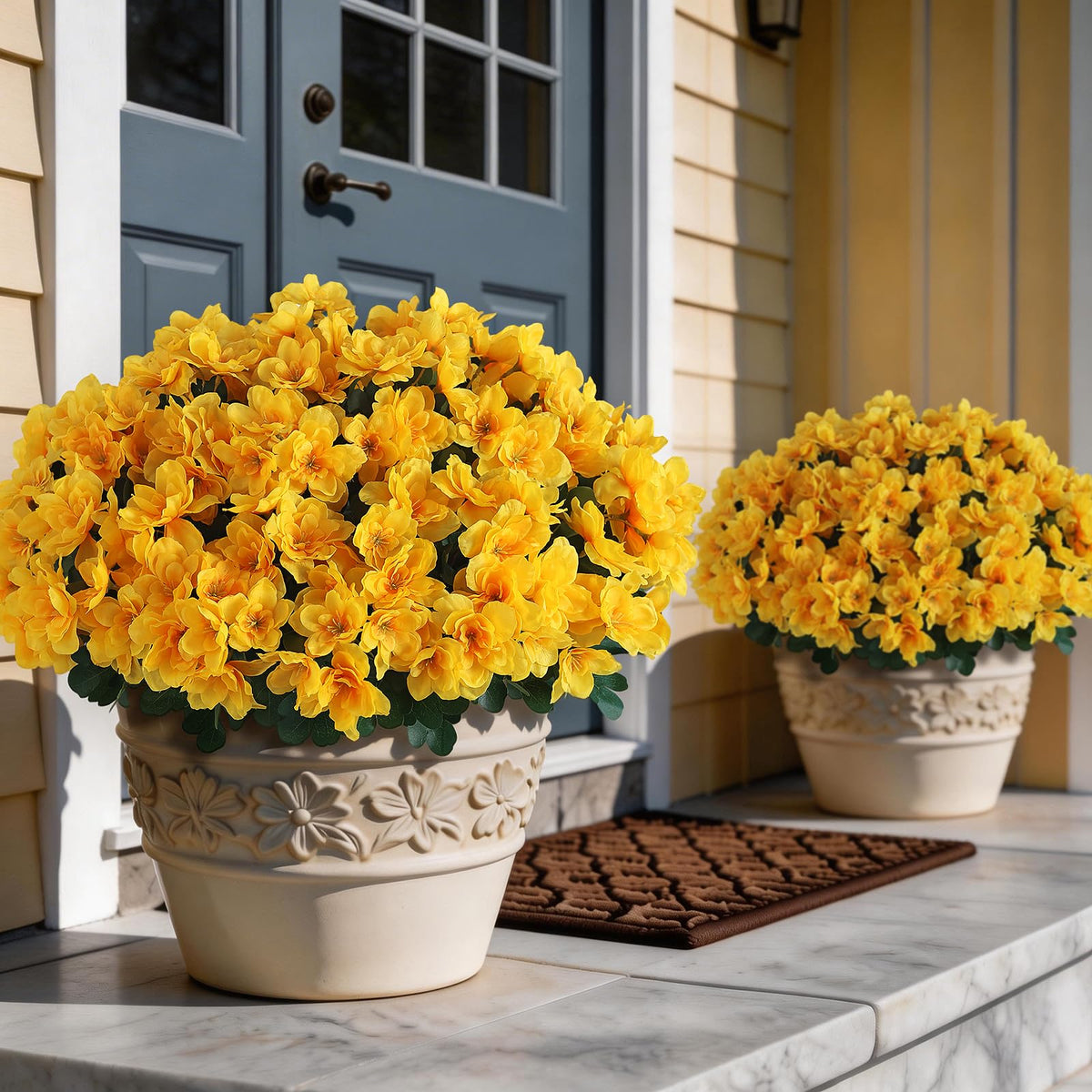 YXZZWL artificial azalea 8-bundle front door arrangement enhances curb appeal year-round.