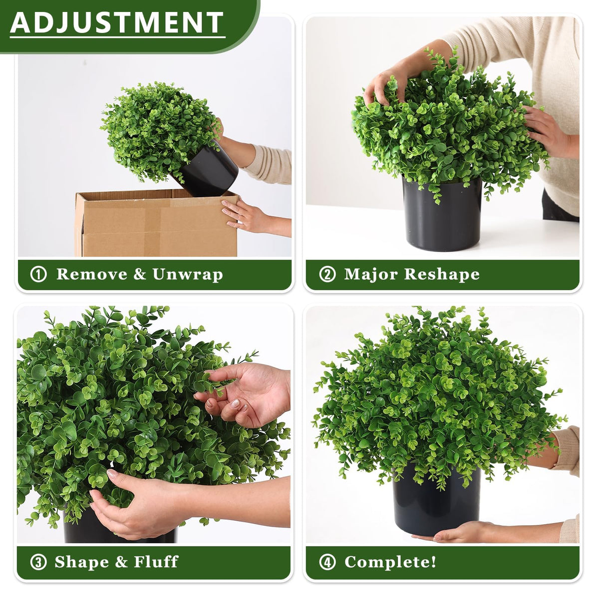 YXZZWL Fade-Resistant Plastic Leaves keep color outdoors with minimal maintenance