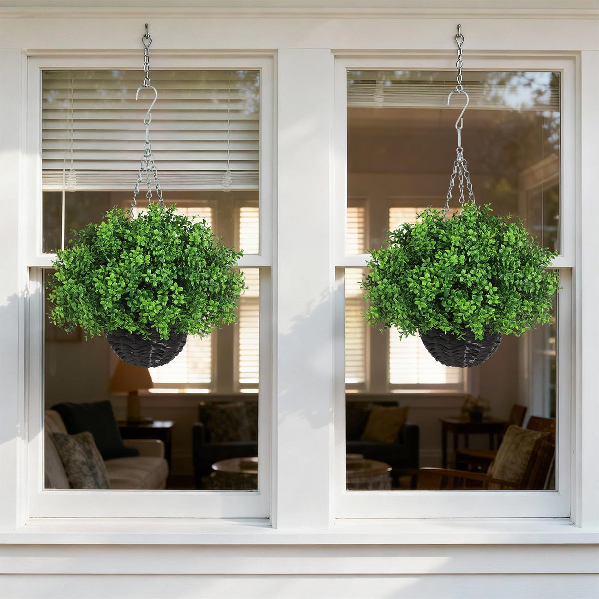 YXZZWL two-baskets-extended display offers lush vertical greenery for entryways.