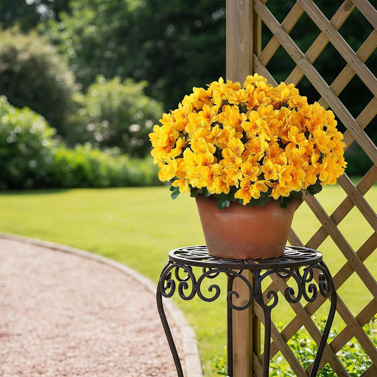 YXZZWL uv-resistant azalea bouquet remains vivid in sun-heavy porches.