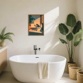 YYNISPIN framed frog wall art enhances quirky interior design.