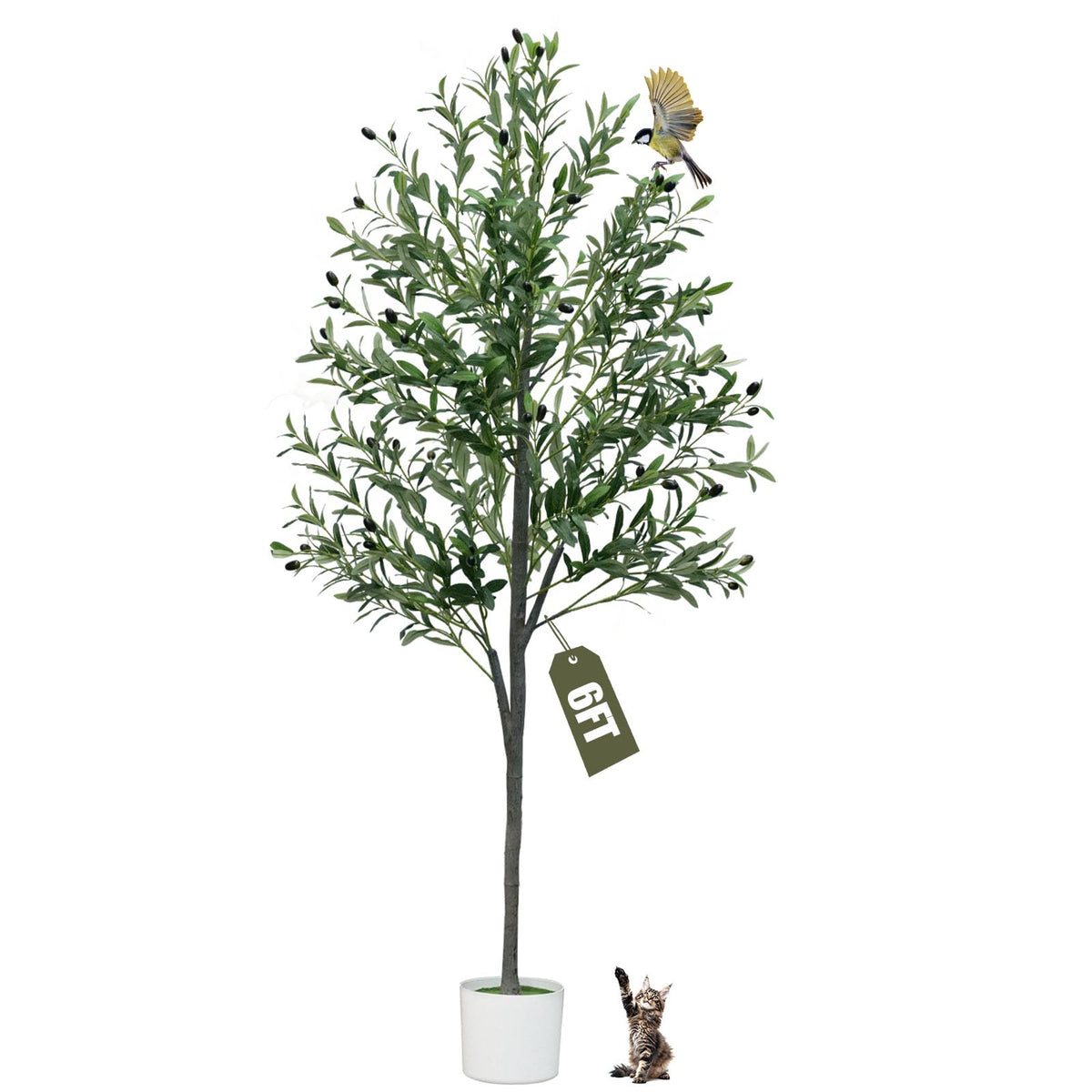 YYTDDUUU 6ft olive tree leaves for elegant indoor decor and low maintenance