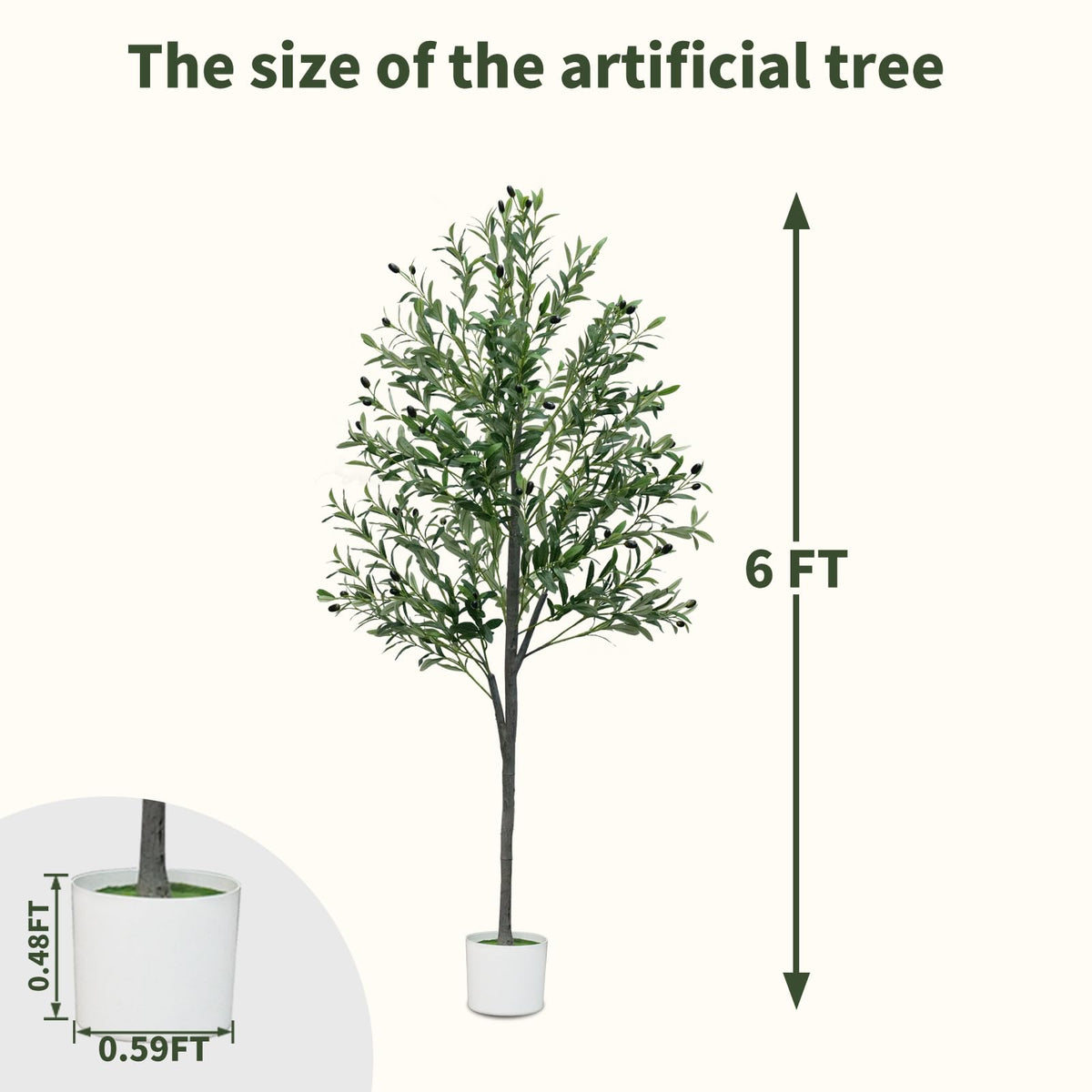 YYTDDUUU 6ft olive tree olives add realistic charm for authentic room vibes