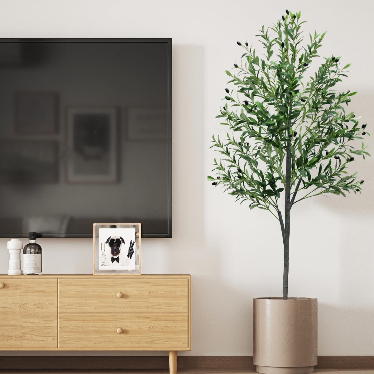 YYTDDUUU 6ft olive tree pot offers a stable base for placement