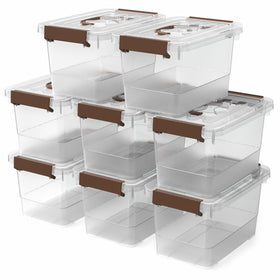 YYXB 8-pack clear storage bins with lids keeps items visible and organized.