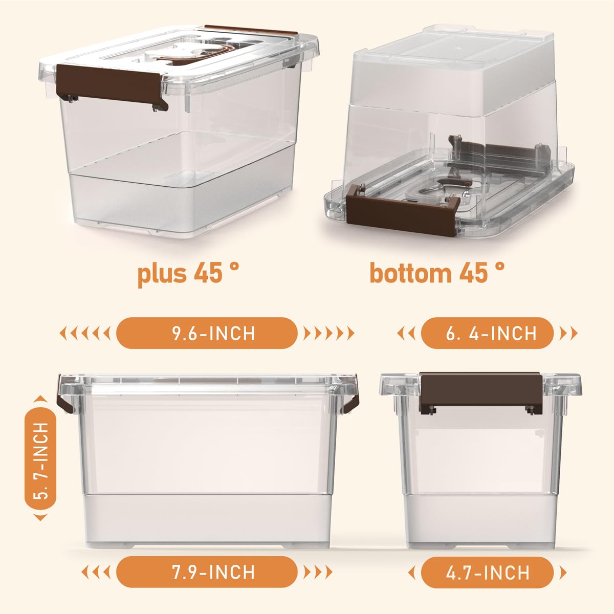 YYXB storage bin with side latches for secure, easy access.