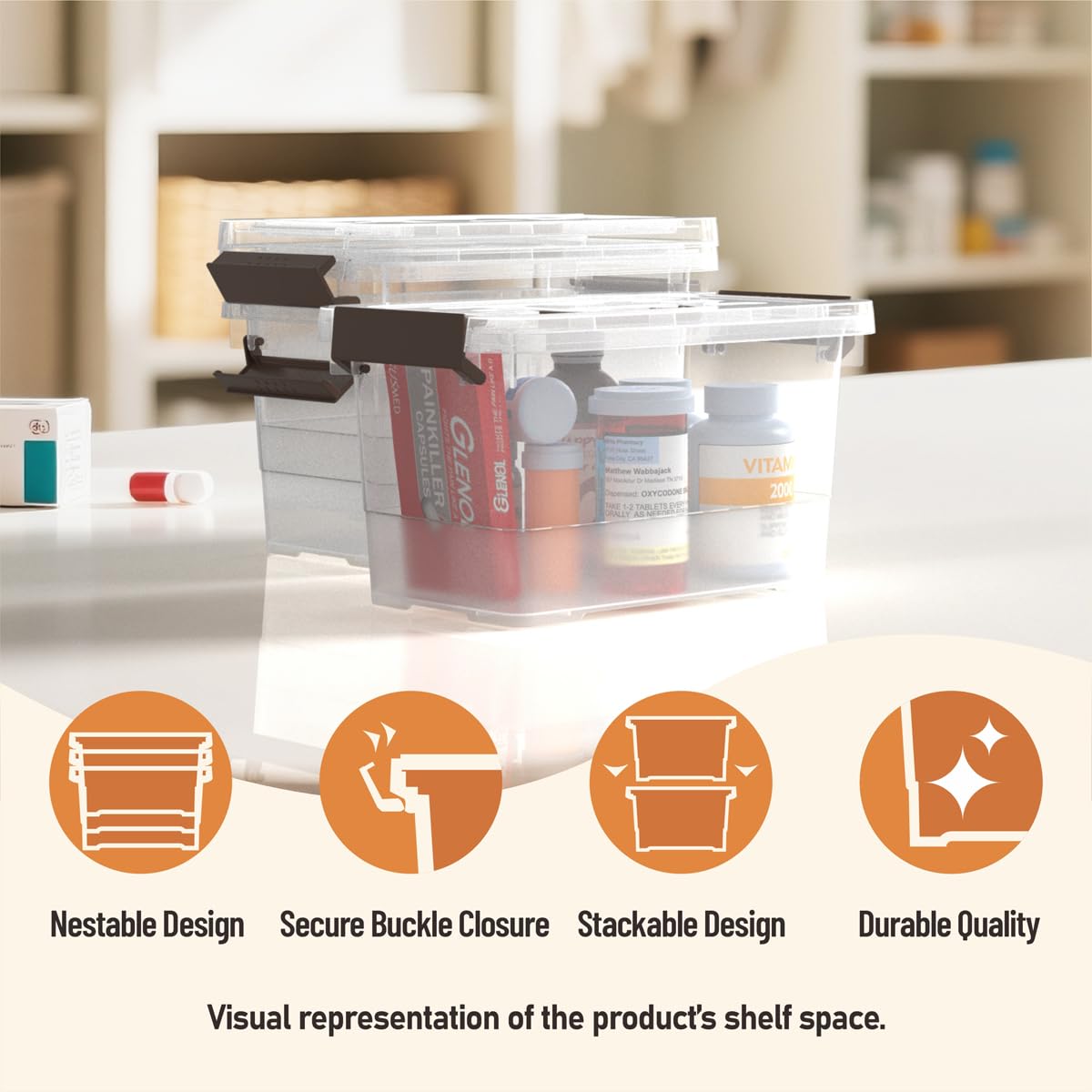 YYXB stackable storage bins save space in any room.