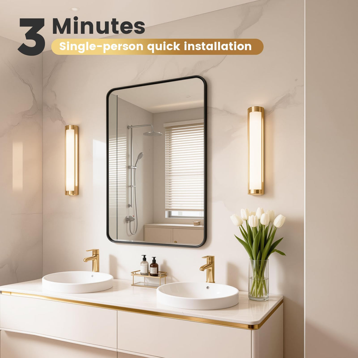 YYXW farmhouse decor mirror enriches bathrooms and living rooms with timeless charm.