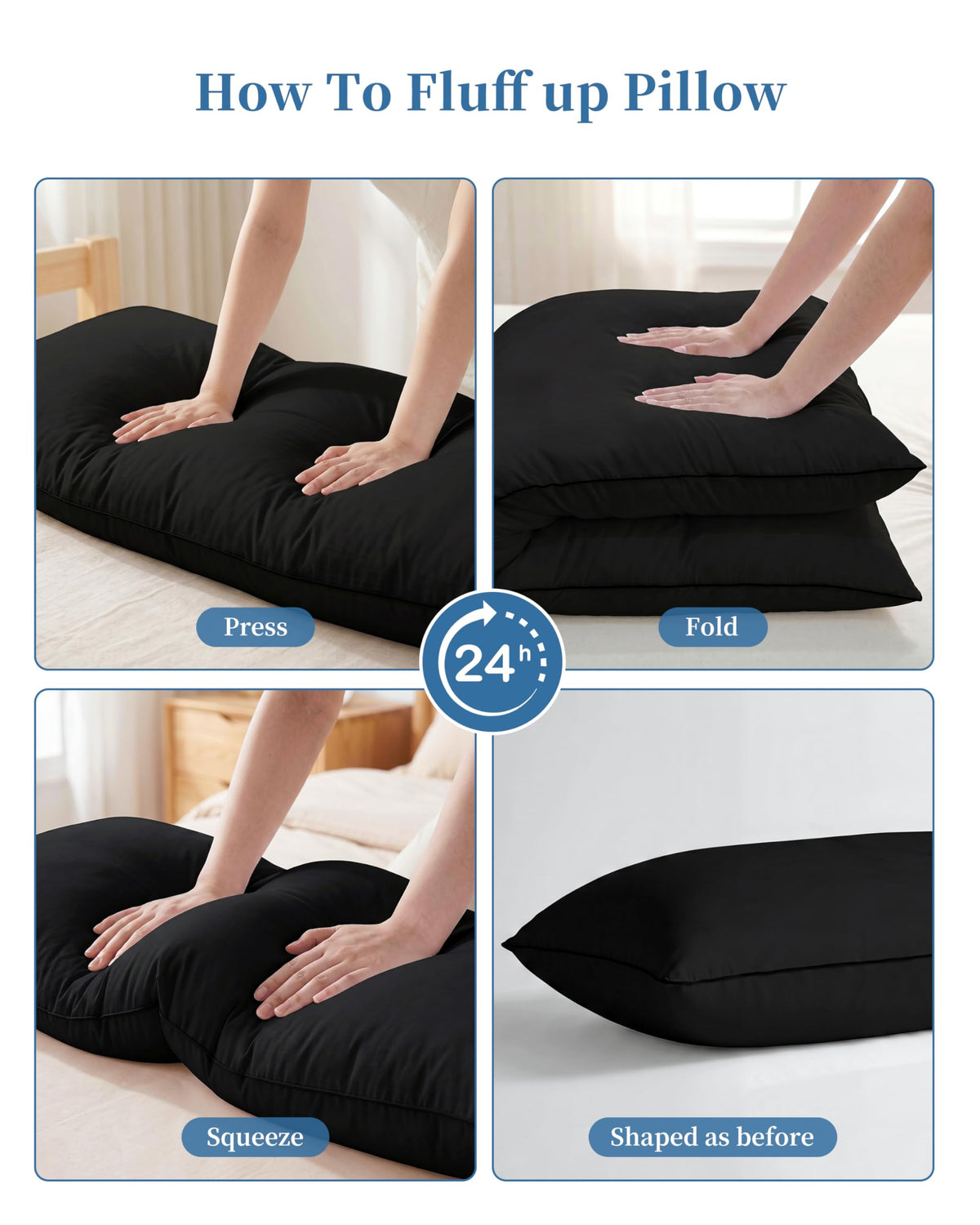YZ HOME memory foam pillow on bed or sofa for lounging and reading