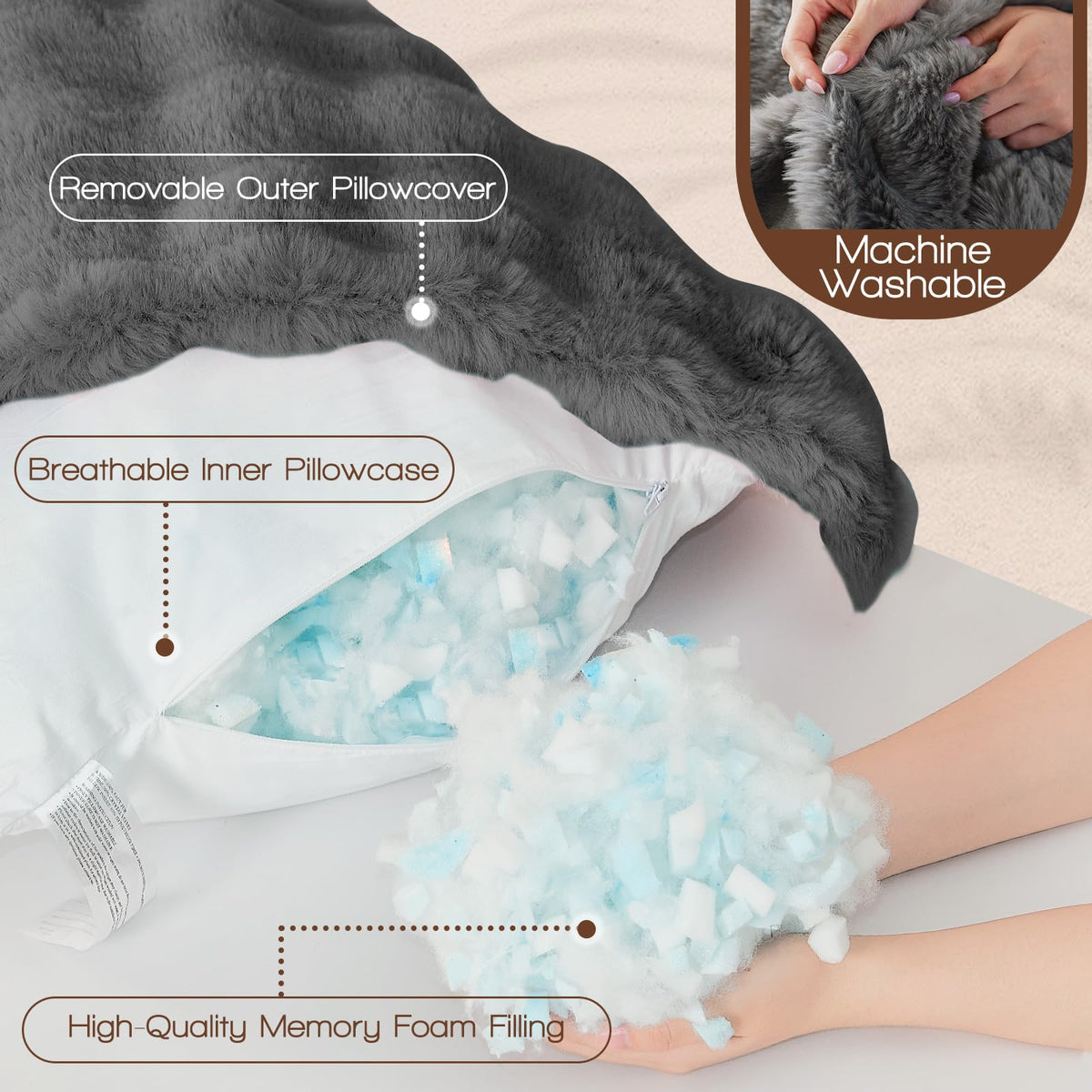 YZ HOME two-texture surface with faux fur and crystal velvet