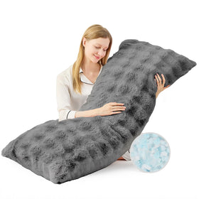 YZ HOME faux fur body pillow with plush cover for cozy nights