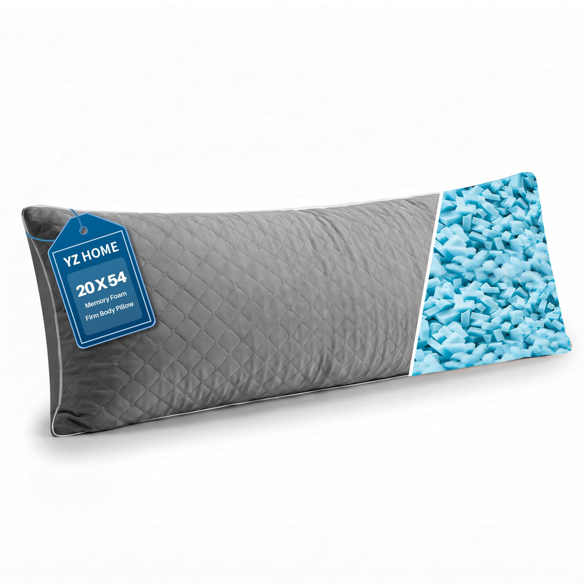 YZ HOME long body pillow with shredded memory foam filling for customizable support
