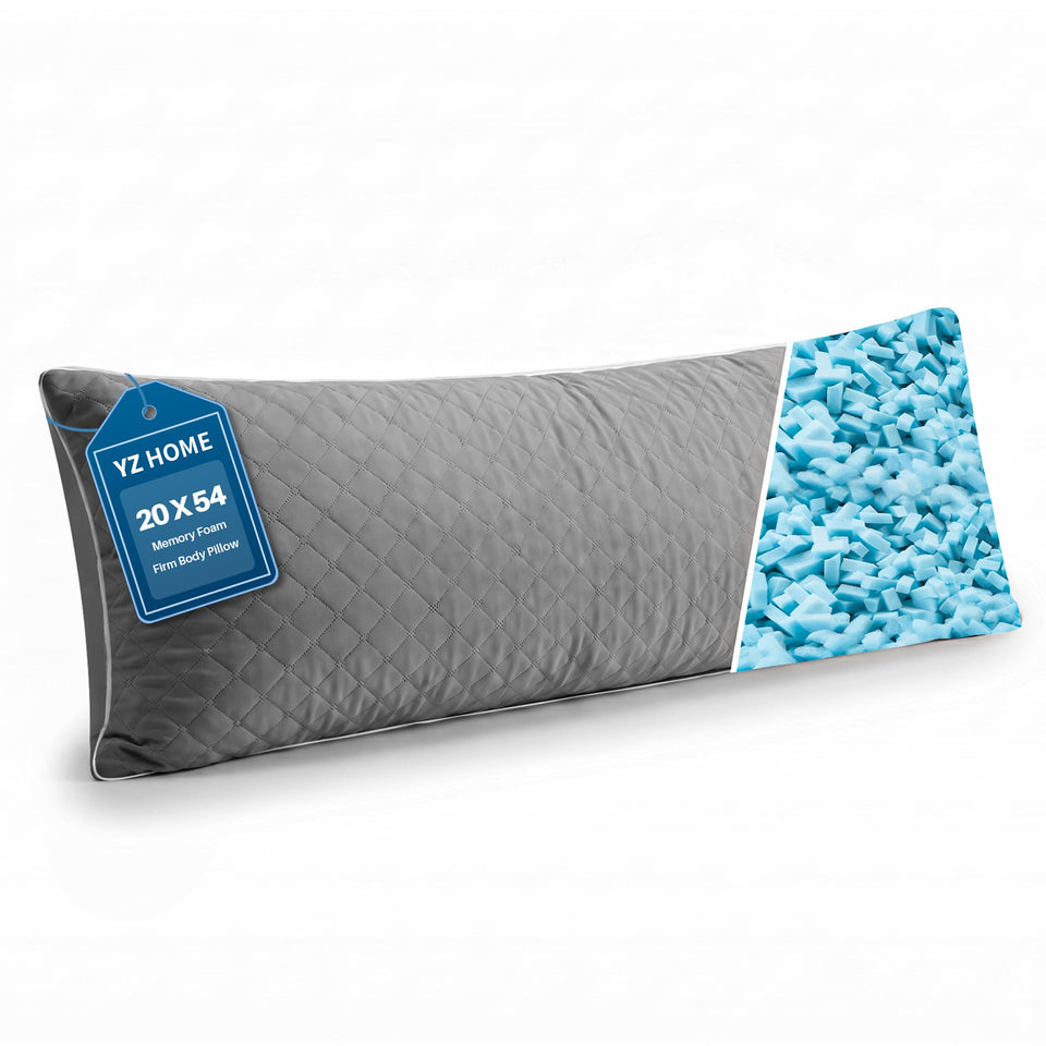 YZ HOME long body pillow with shredded memory foam filling for customizable support