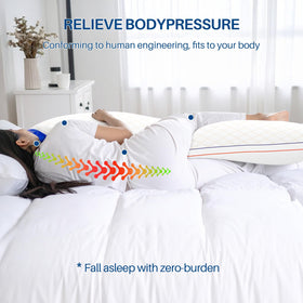 YZ HOME long body pillow with quilted surface for breathable comfort year-round