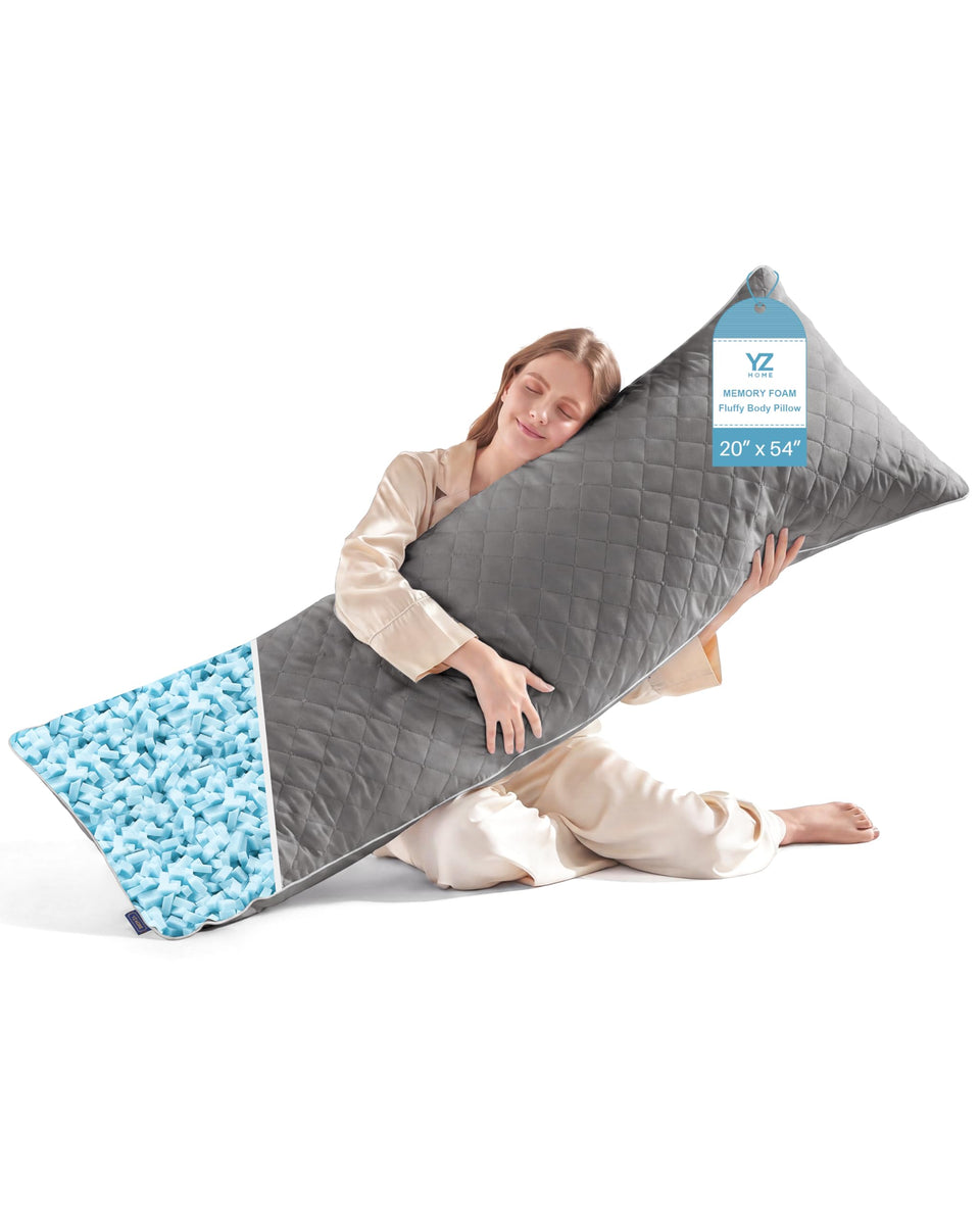 YZ HOME long body pillow with textured quilted surface offering steady support.