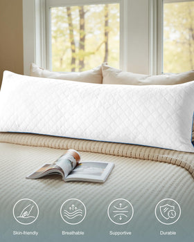 YZ HOME pillow shows zipper pocket for easy filling adjustments.