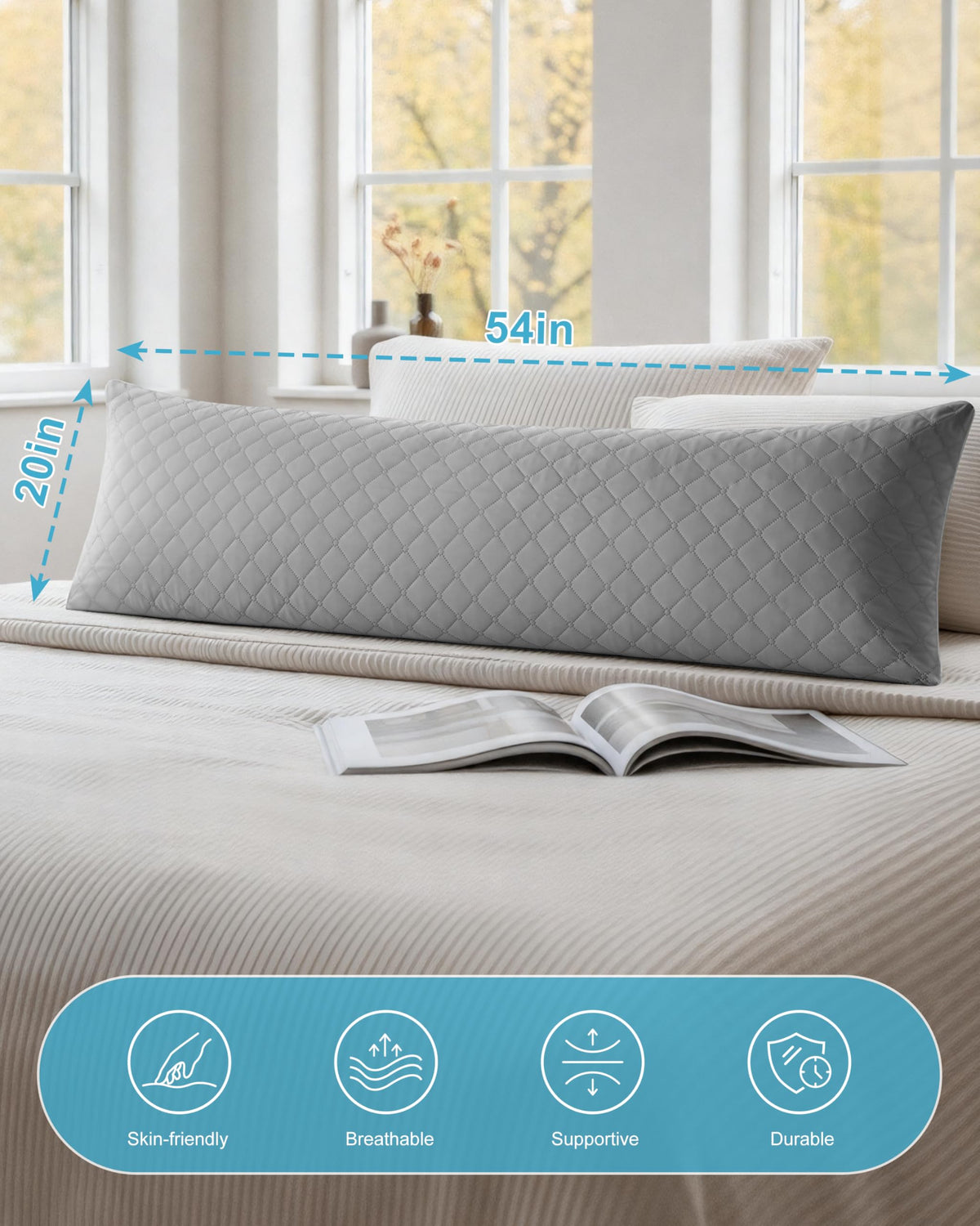 Zippered pocket design enabling easy fill adjustments and upkeep on YZ HOME pillow