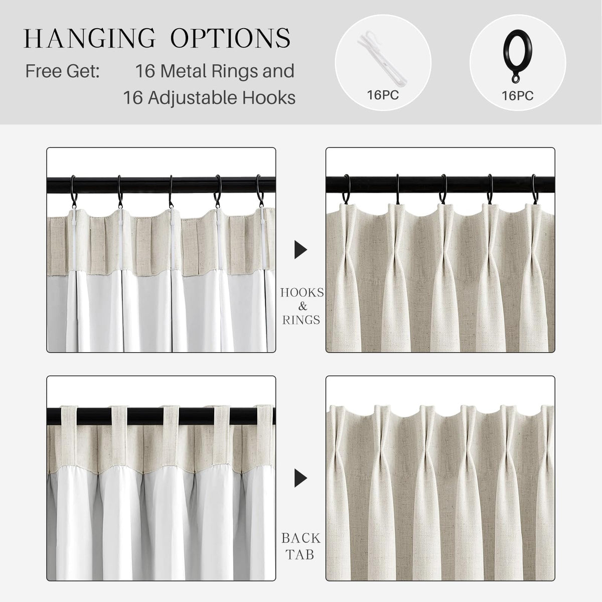 Natural color linen blend finish of YZ HOME curtains
