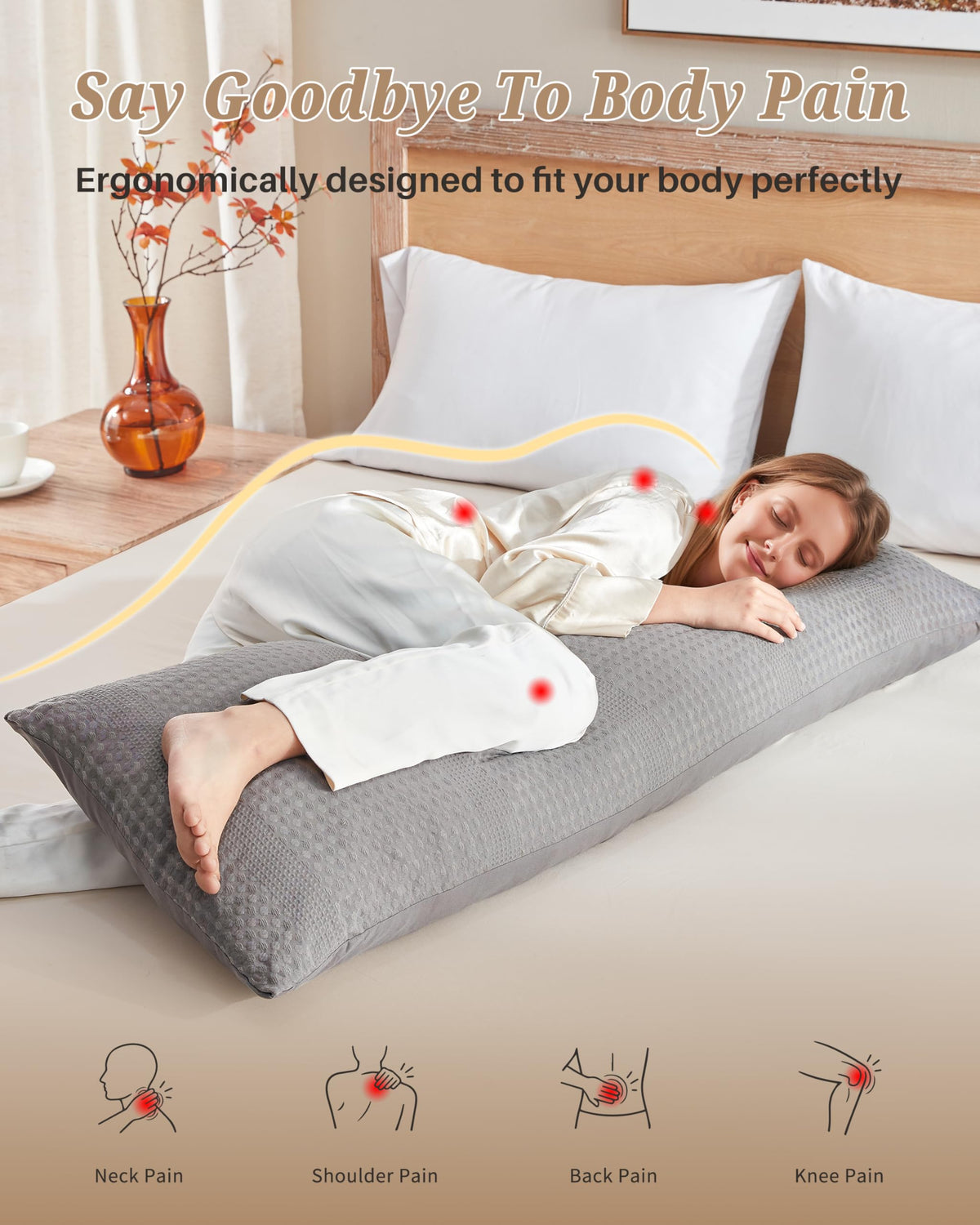 YZ HOME memory foam blend fill closeup shows conforming, supportive feel.