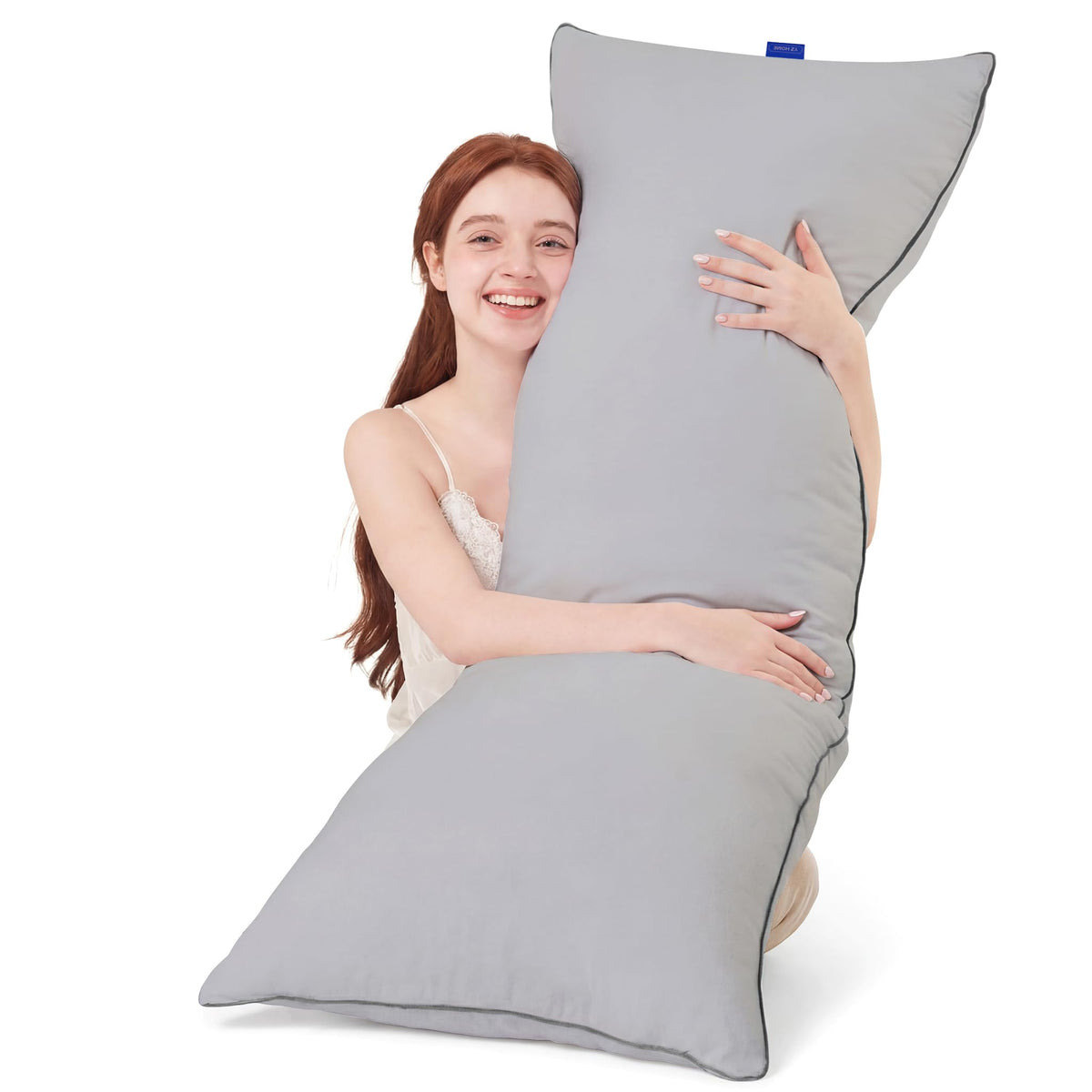 YZ HOME memory foam body pillow insert in grey offers full-length support for restful nights.