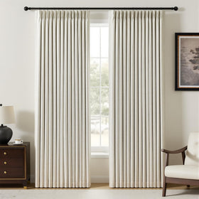 YZ HOME pinch-pleated linen curtain with blackout for bedroom privacy