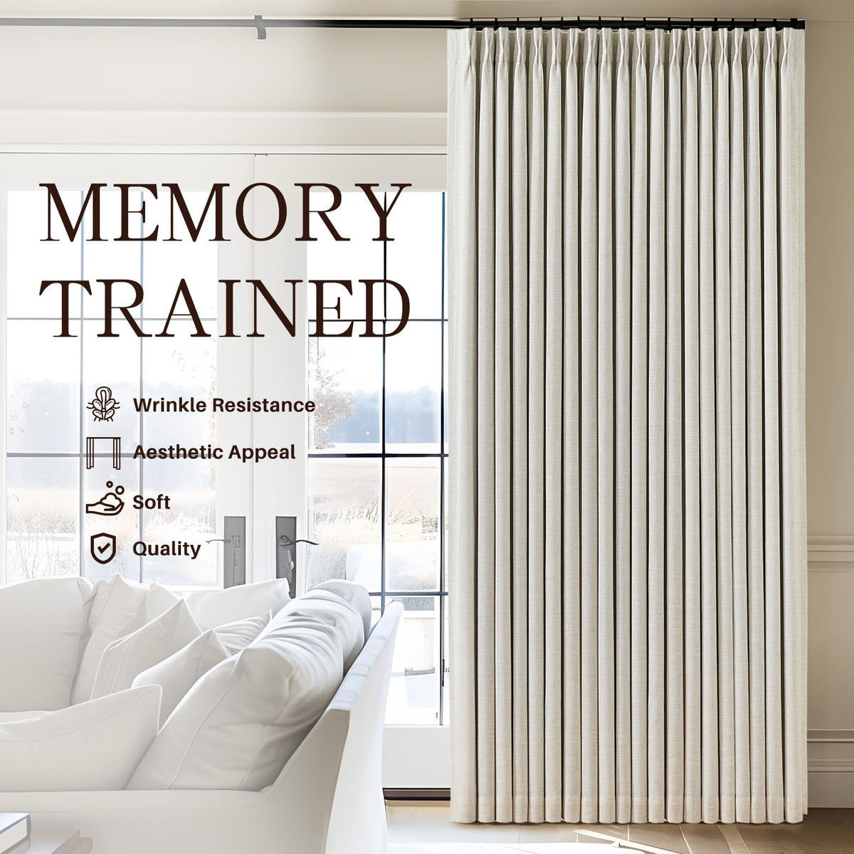 YZ HOME curtains with rings and hooks for easy installation