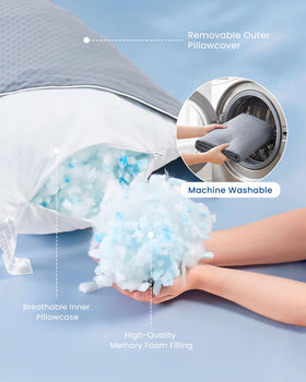 YZ HOME washable grey pillowcase keeps your sleeping setup tidy
