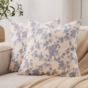 YZJZEDS blue-front French pastoral pillow cover enhances sofa decor with farmhouse charm