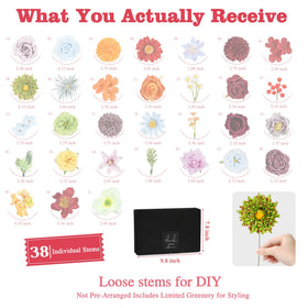 YZXZM silk flowers with bendable stems for flexible bouquet shaping.