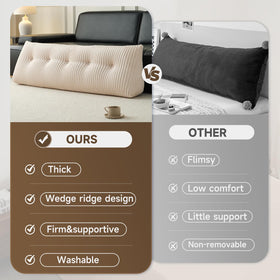 Z-hom Reading Pillow side pockets keep remotes and phones within reach