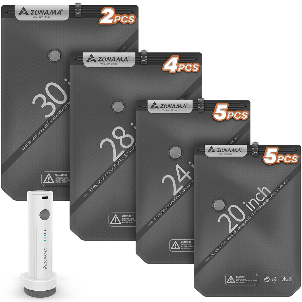 Z ZONAMA vacuum bags with wireless pump for travel maximize space efficiency