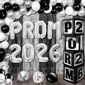 Zachely graduation prom decor backdrop with balloon boxes for photos