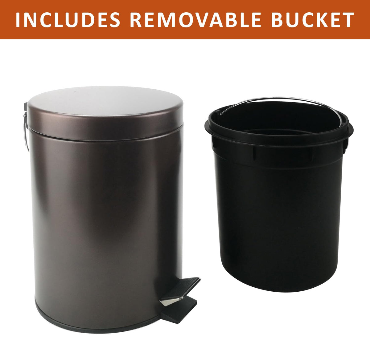 Removable inner bucket for quick cleaning and liner changes