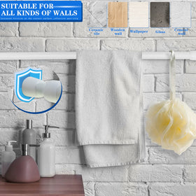 ZAIKEHHA curtain rod in a bathroom showing rust-resistant coating and solid tension