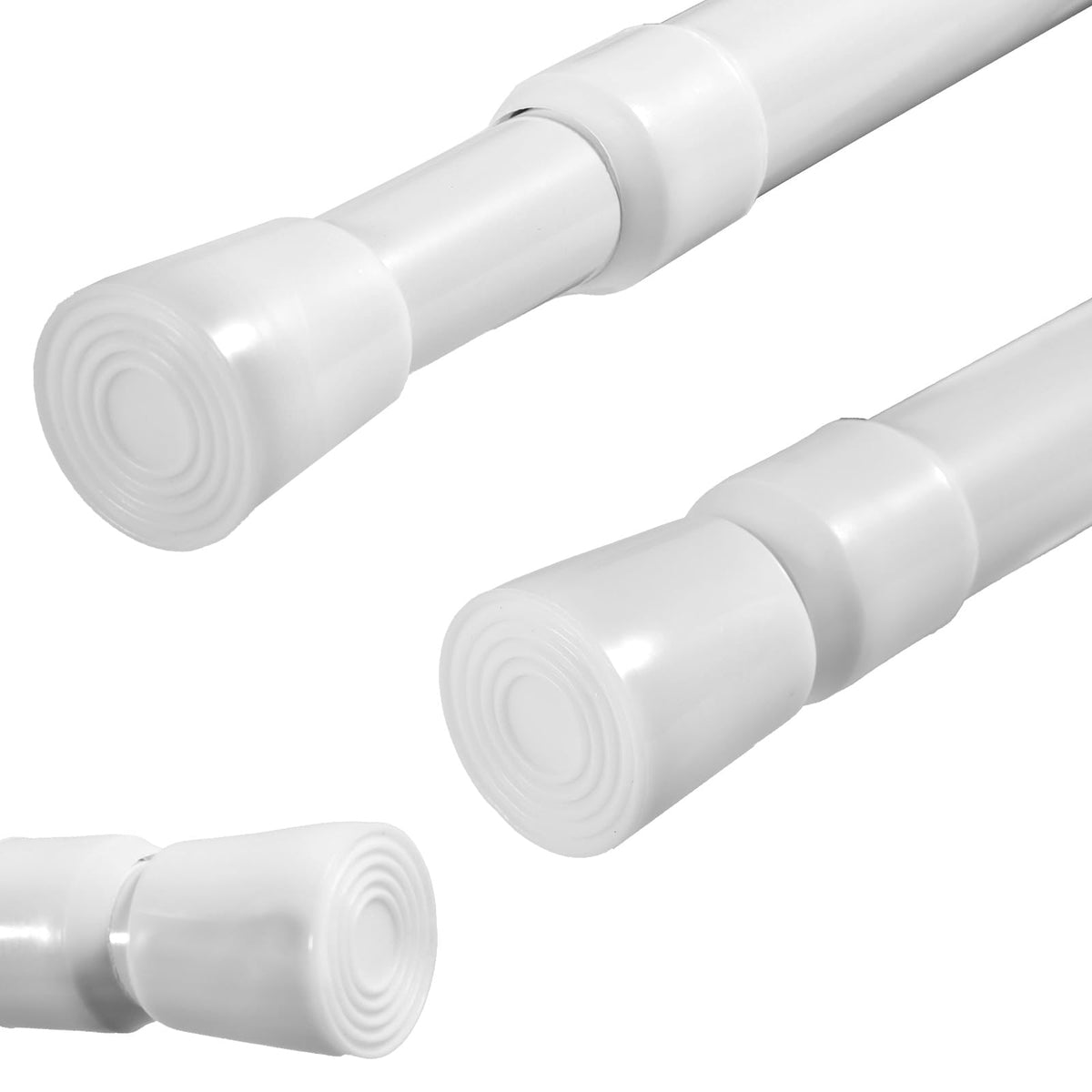 ZAIKEHHA spring tension rod in white, 53-98 inches, versatile for windows or closets.