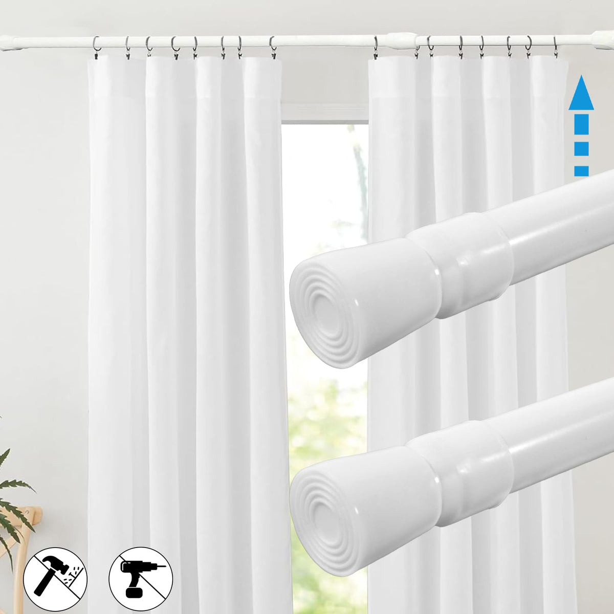 ZAIKEHHA wardrobe/closet-use rod supports clothes and light curtains.