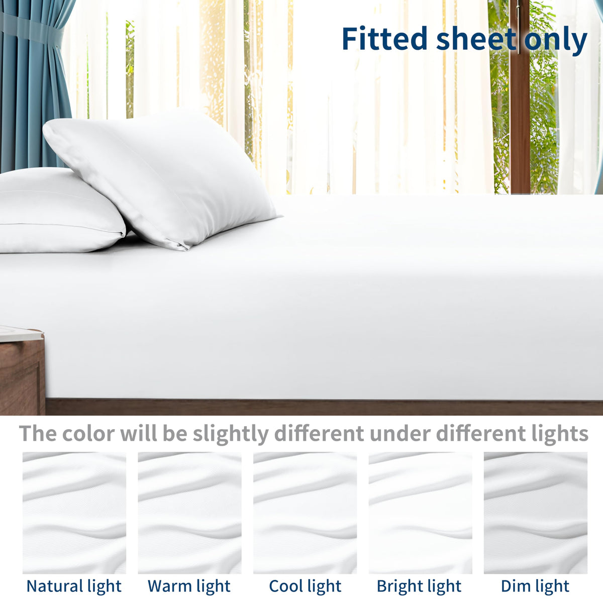 Zaizaihome king-size 78x80 bamboo fitted sheet ready for bed