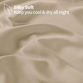 Zaizaihome king size bamboo viscose sheet deep pocket edge securely fitting mattress