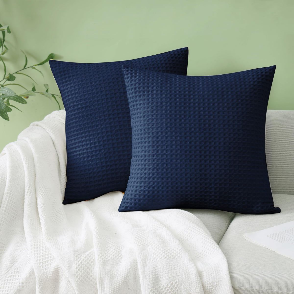 Zaizaihome navy 26x26 pillow cover front view for luxury decor