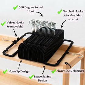 Durable ABS body of ZAKUTO hanger supports heavy garments