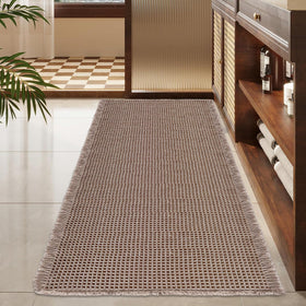 ZALL Tan Waffle Bath Mat 24x48 inch offers generous floor coverage